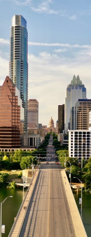 Austin, Texas, View from Colorado River to Capital